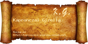 Kapronczai Gizella névjegykártya