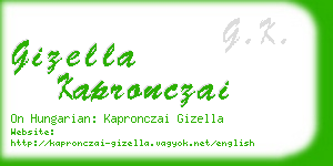 gizella kapronczai business card